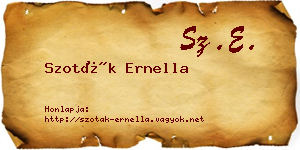 Szoták Ernella névjegykártya